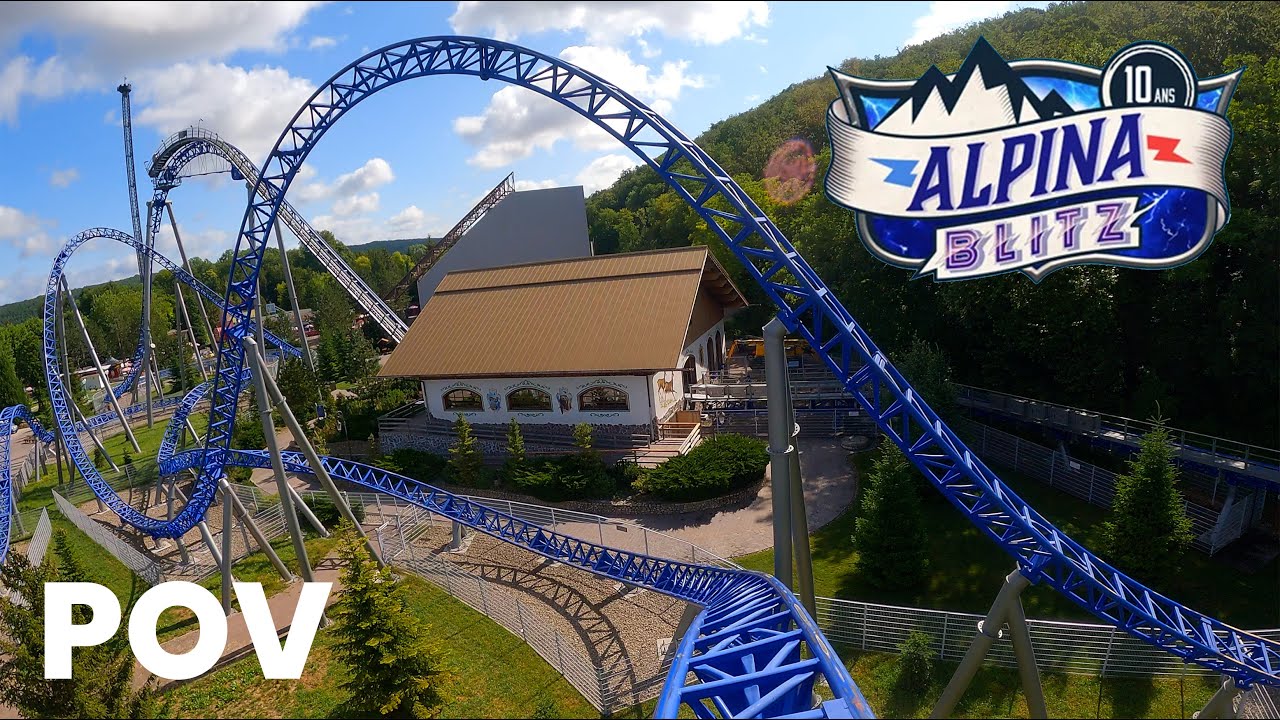 Alpina Blitz Front Row POV Nigloland Mack Rides Coaster with Lots of Airtime!
