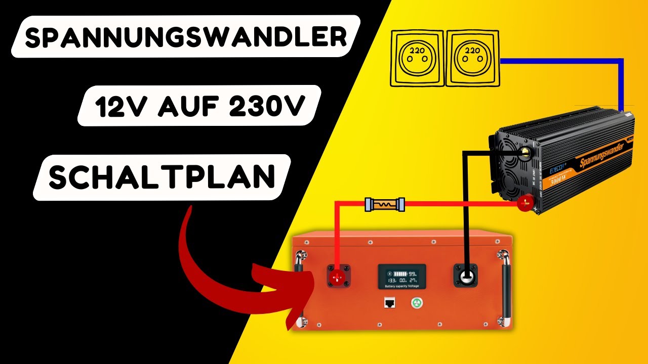 Spannungswandler 12v auf 230v Schaltplan f&uuml;r Wohnmobil Kastenwagen