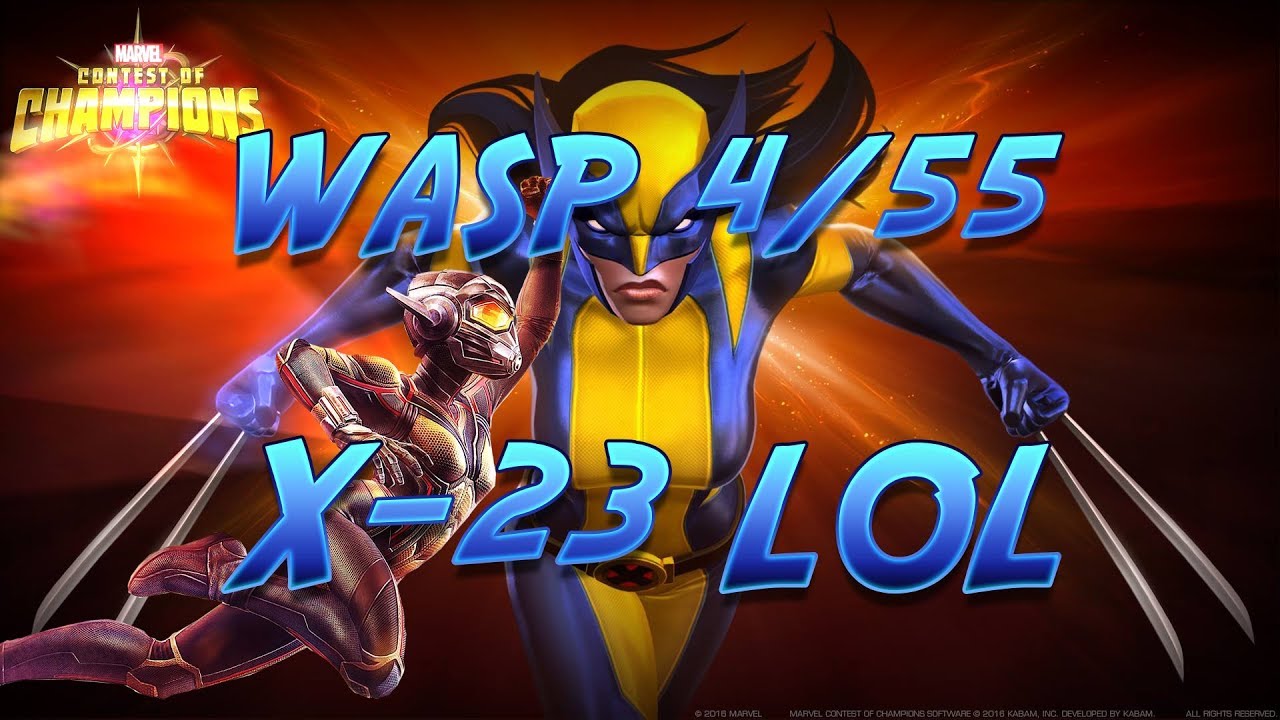 Wasp 4\55 vs Wolverine X-23 Labyrinth of Legends by Legacy Marvel Contest of champions mcoc mbch