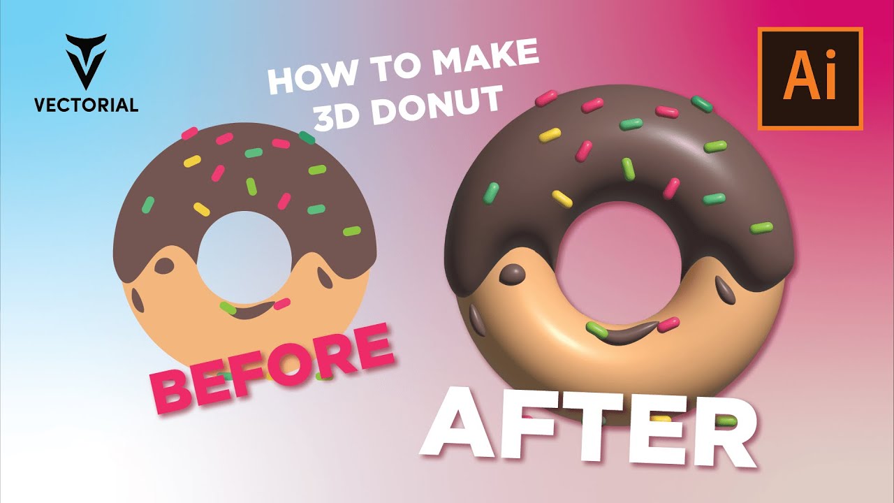 How to Draw a 3D Donut in Adobe Illustrator