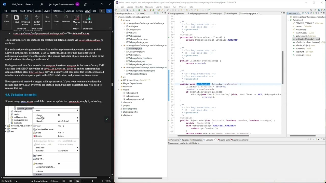 Sect. 4:  Generating the domain classes