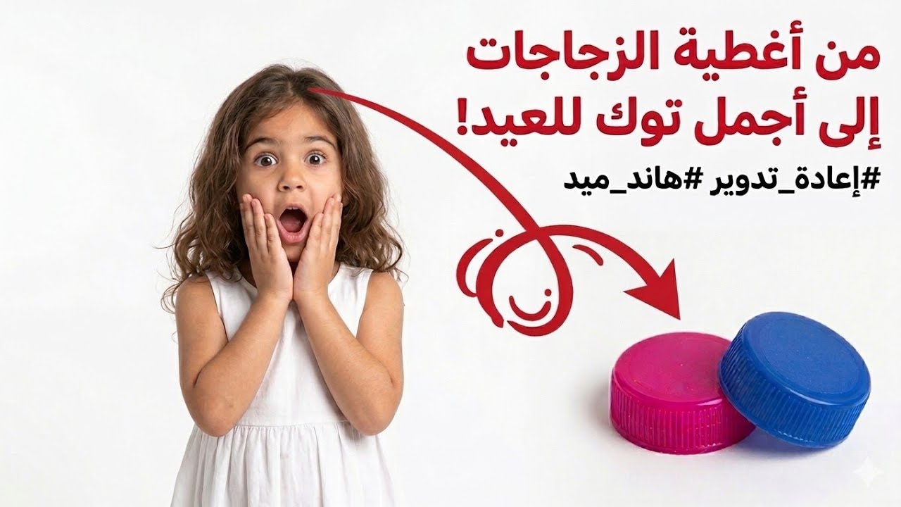 من اغطية الزجاجات عملت كنز للعيد! 🎀 توكة شعر تجنن للبنات | كنوز إبداعية