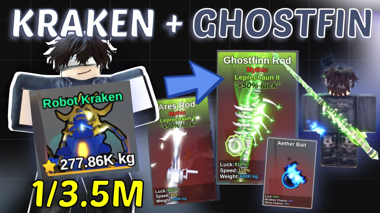 Dapet Ghostfinn Rod & Mancing Robot Kraken 1/3.5M SECRET di FISH IT!