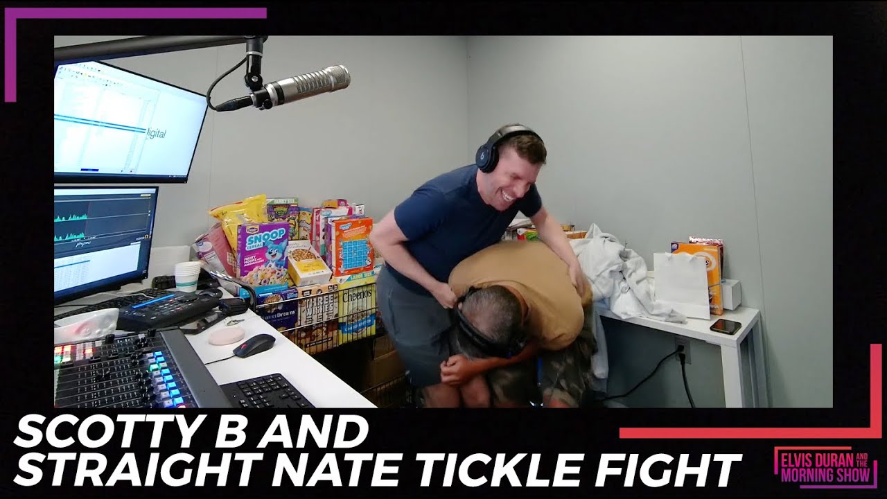 Scotty B And Straight Nate Tickle Fight | Elvis Duran Exclusive