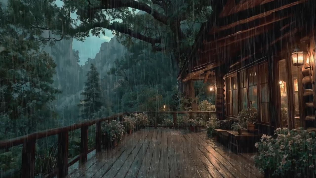 Rain Sounds on Window with Calm Thunder 🌧 Cozy Room for Rest