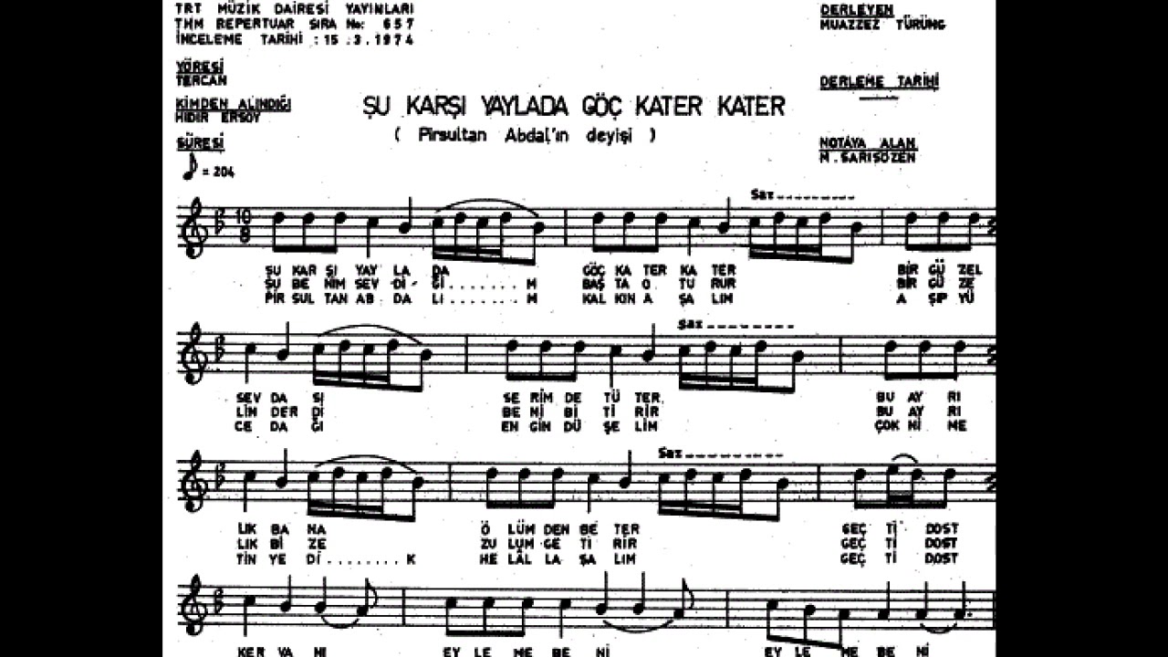 GEÇTİ DOST KERVANI NOTA VE SOLFEJ