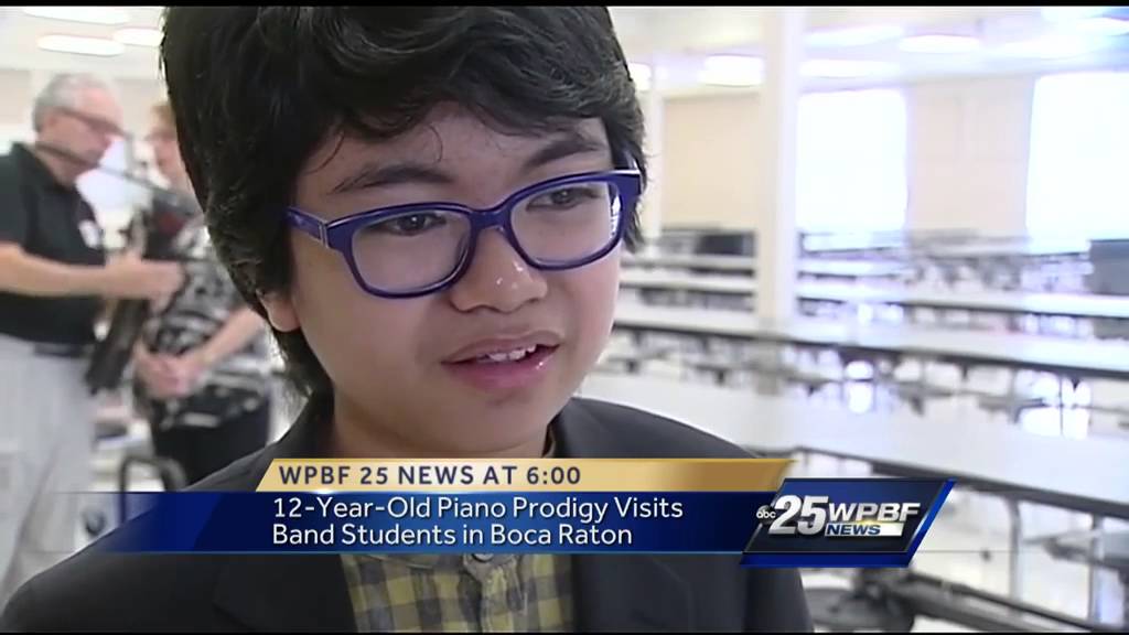 Piano prodigy plays at Boca Raton school