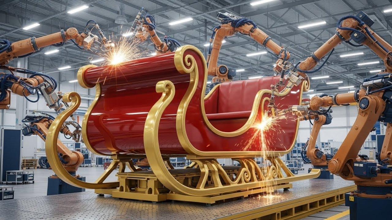Inside Santa’s Sleigh Manufacturing Line – Ultra Clean, Cinematic Christmas Engineering 🎅✨