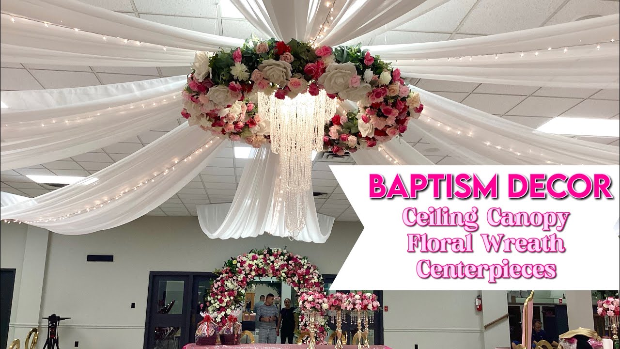 FULL Details Step by Step #tutorial | Ceiling Canopy Decor Set up for Baptism Party #weddingdecor