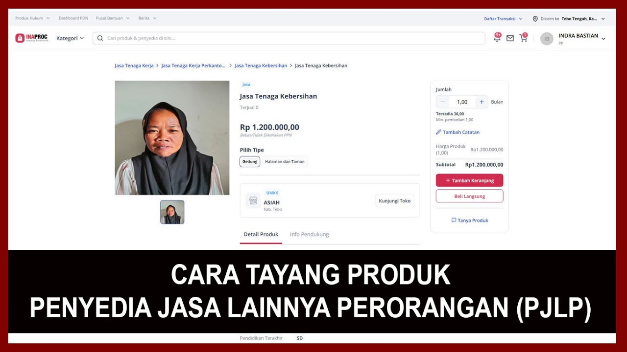 Cara Tayang Penyedia Jasa Lainya Perorangan PJLP di Katalog V.6