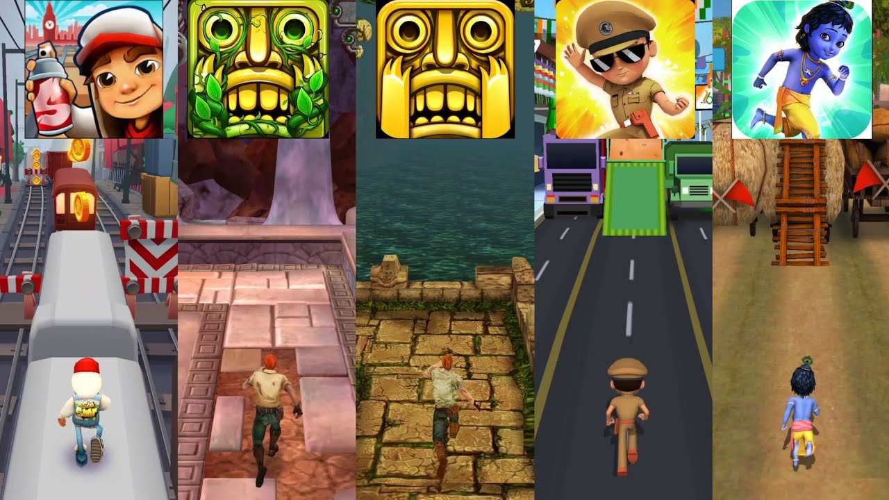 Subway Surfers 🆚 Temple Run 2 🆚 Temple Run 🆚 Little Singham 🆚 Little Krishna