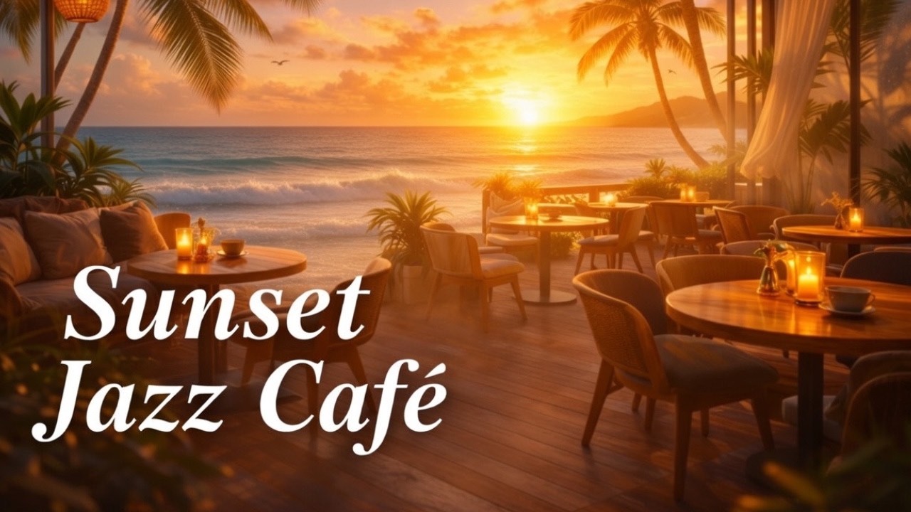 Sunset Jazz Café ☀️ Smooth Jazz & Latin Lounge | Relaxing Ocean Sunset Ambience