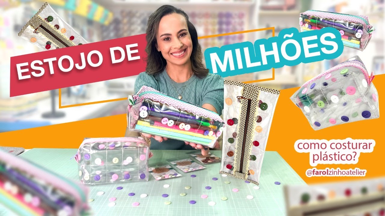COMO FAZER ESTOJO BOX TRANSPARENTE DE PL&Aacute;STICO l Dicas para costurar pl&aacute;stico, venda muito essa pe&ccedil;a
