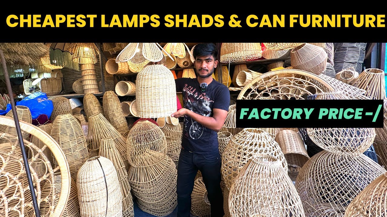 Cheapest lamps shades | cane furniture | bamboo furniture |  imported cane market #furnituredesign