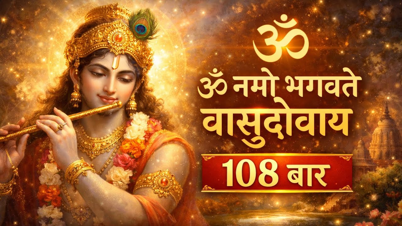 ॐ नमो भगवते वासुदेवाय | 108 बार मंत्र जाप | Krishna Mantra for Peace, Bhakti & Positivity #krishna 