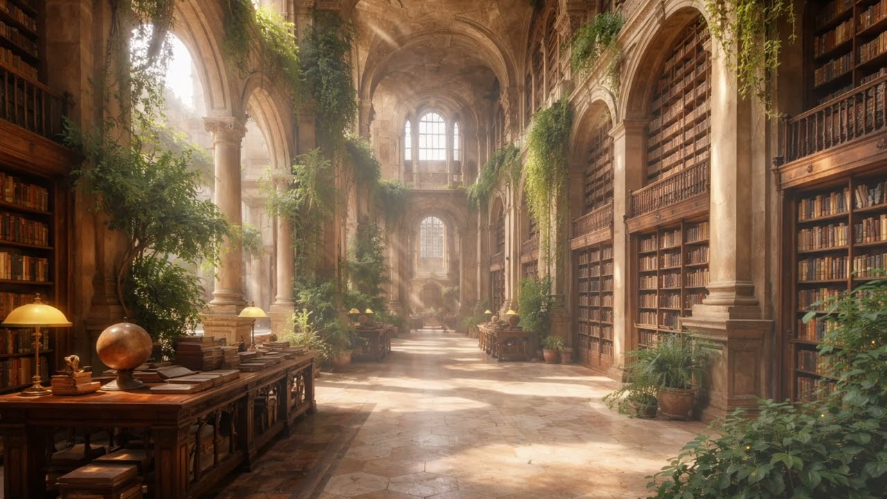 A Magical Palace Library, Elegant and Inviting, for Working or Studying.