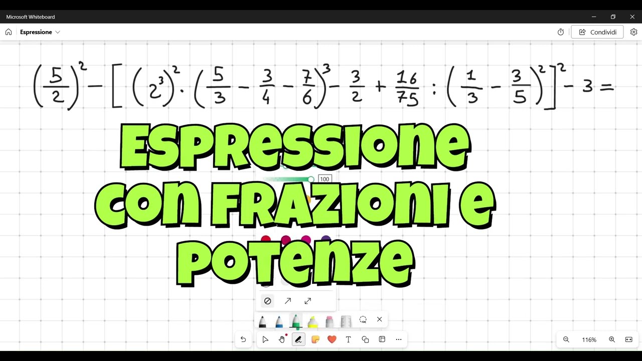 Espressione con frazioni e potenze #espressione essione