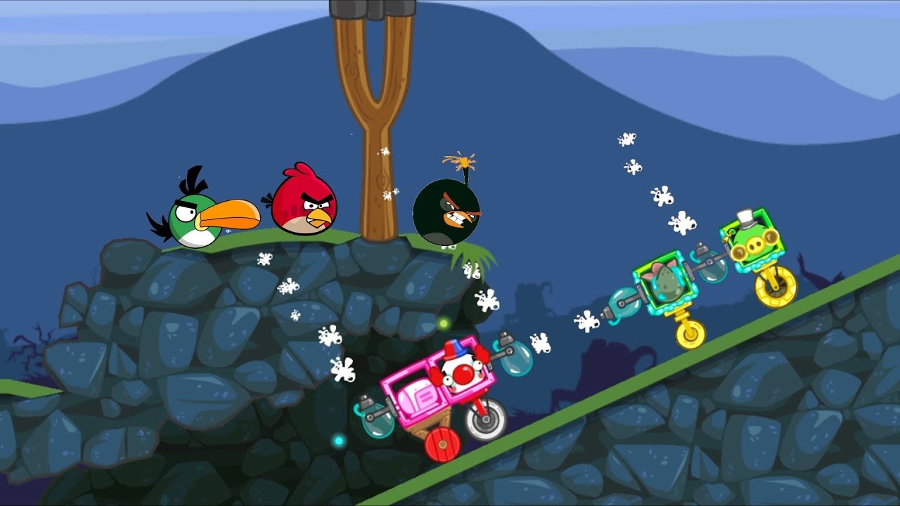 Bad Piggies - SPLASH WATER TO ANGRY BIRDS WHILE THEY SLEEPING!