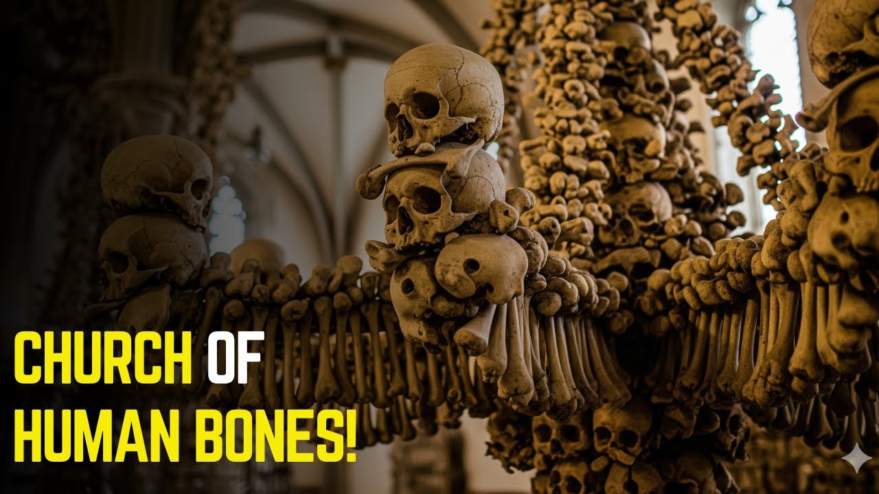 This Church is Decorated With 40,000 Human Bones (Sedlec Ossuary).
