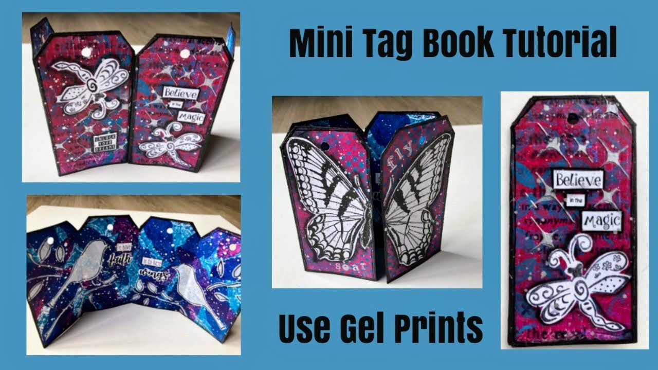 Mixed Media Art Journal Tutorial- Mini Tag Book- Using Gel Prints