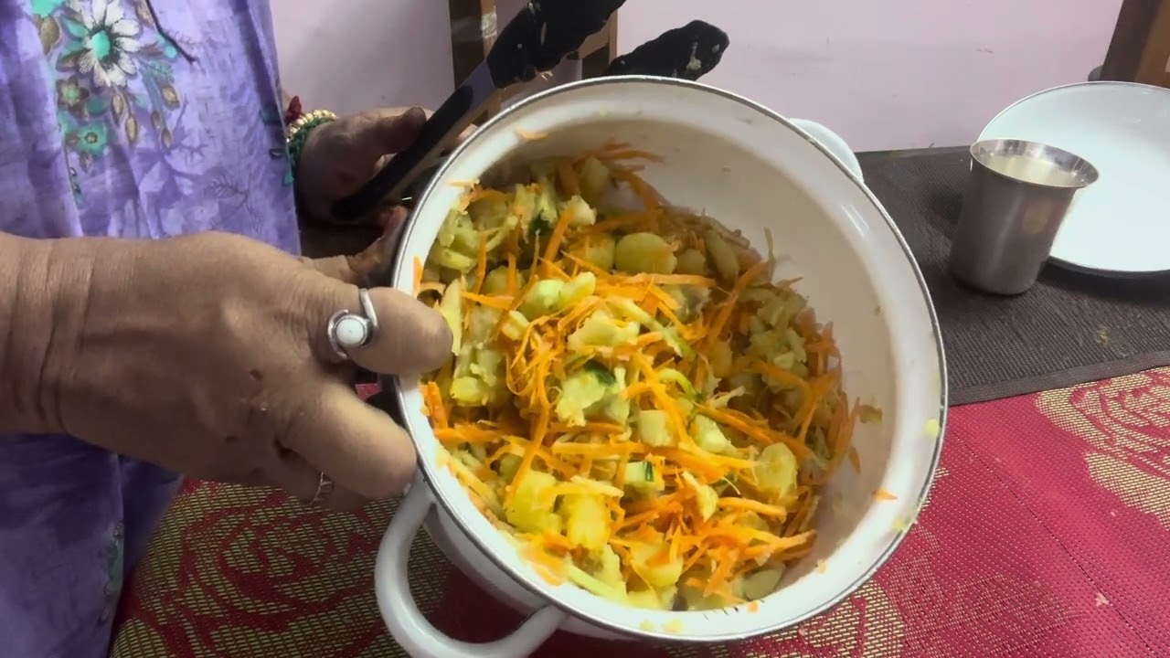 Sweet potato cucumber carrot salad
