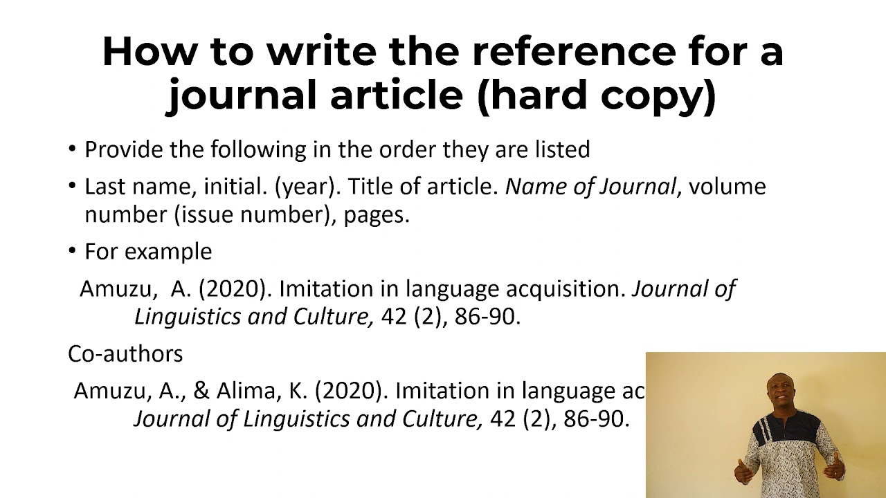 References and Bibliography
