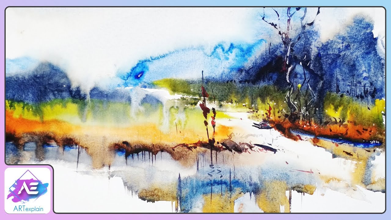 Transparent Watercolor Landscape Painting | How to paint watercolor landscape | Art Explain