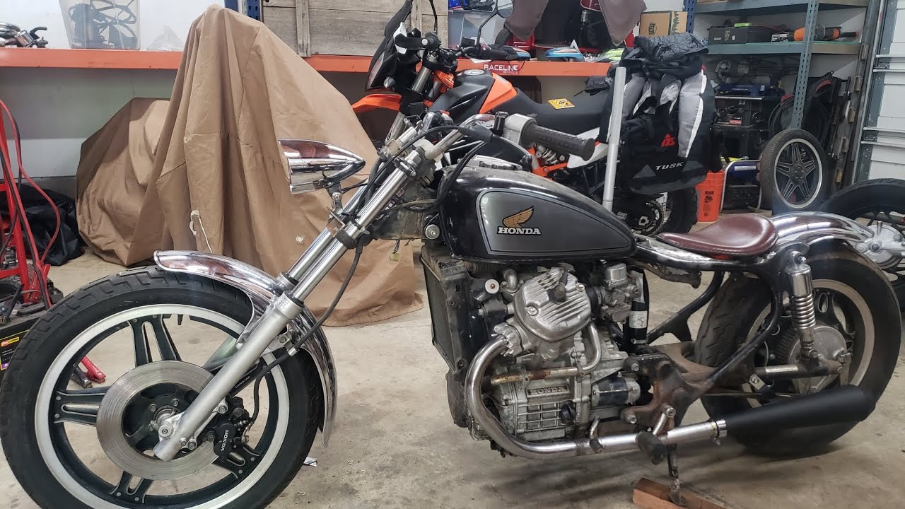 CX 500 raked and lowered exhaust and fork work