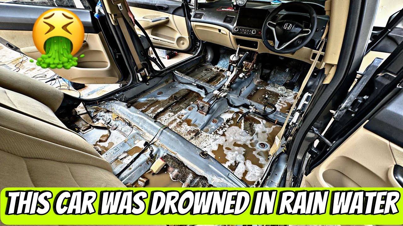 Cleaning a "Rain flooded" honda civic 8th gen || Extremely dirty car detailing