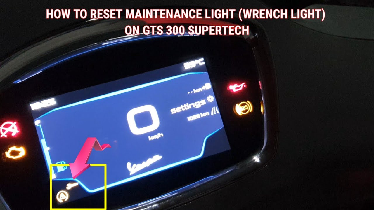 How to Reset wrench icon light GTS 300 Supertech