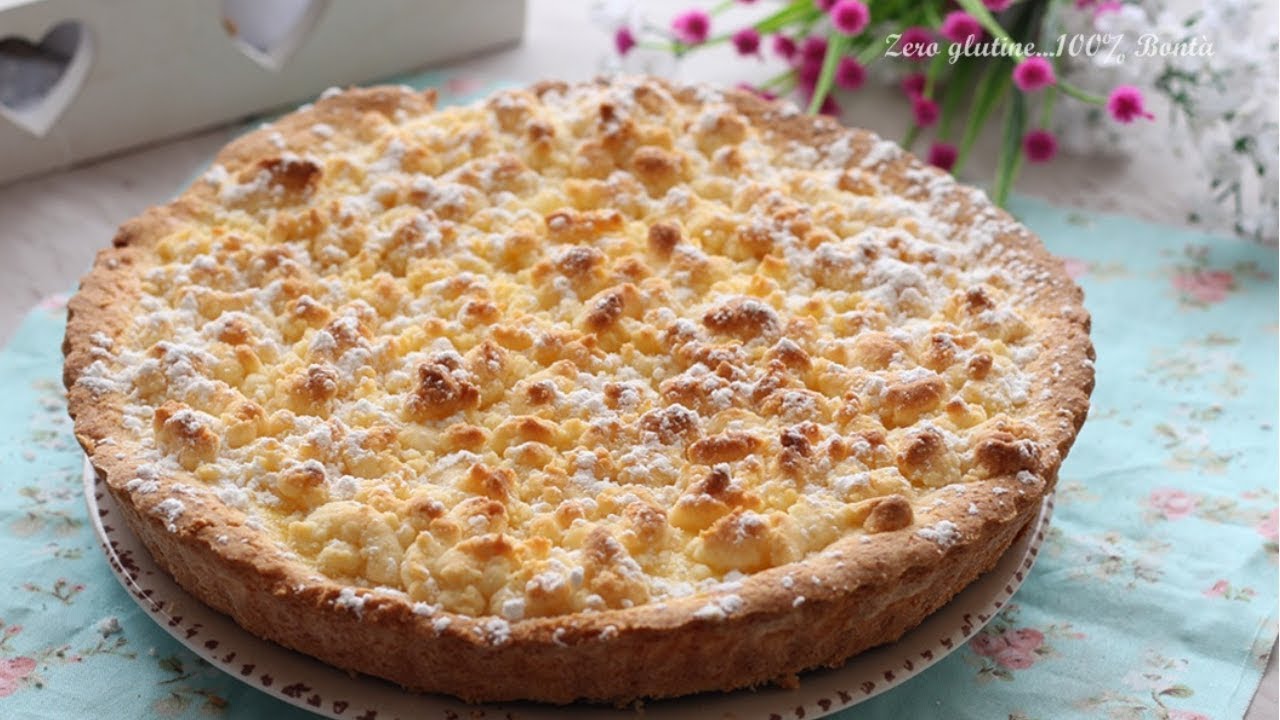 Crostata sbriciolata ripiena di crema all'arancia- Senza glutine