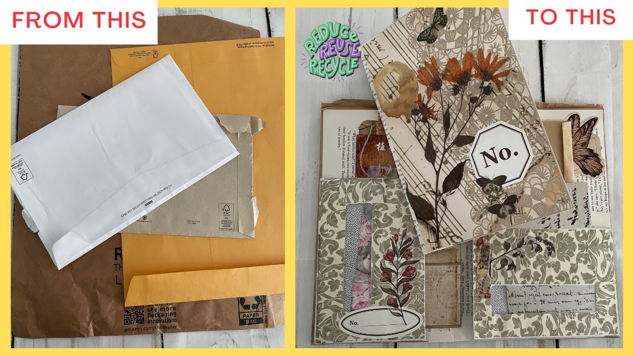 PACKAGE RECYCLING ♻️ MAKING AN EPHEMERA HOLDER / FOLIO TUTORIAL / CRAFT WITH ME - REQUESTED VIDEO P1