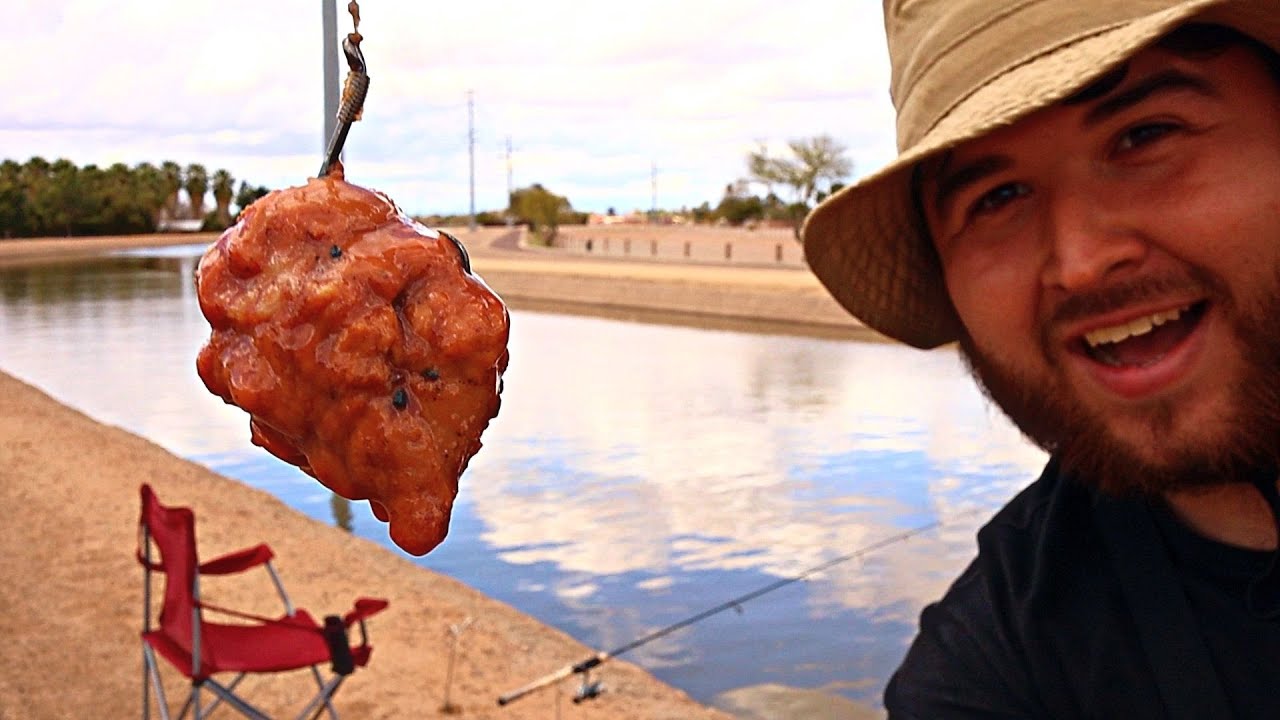Arizona Canal Catfishing with Chicken Liver!