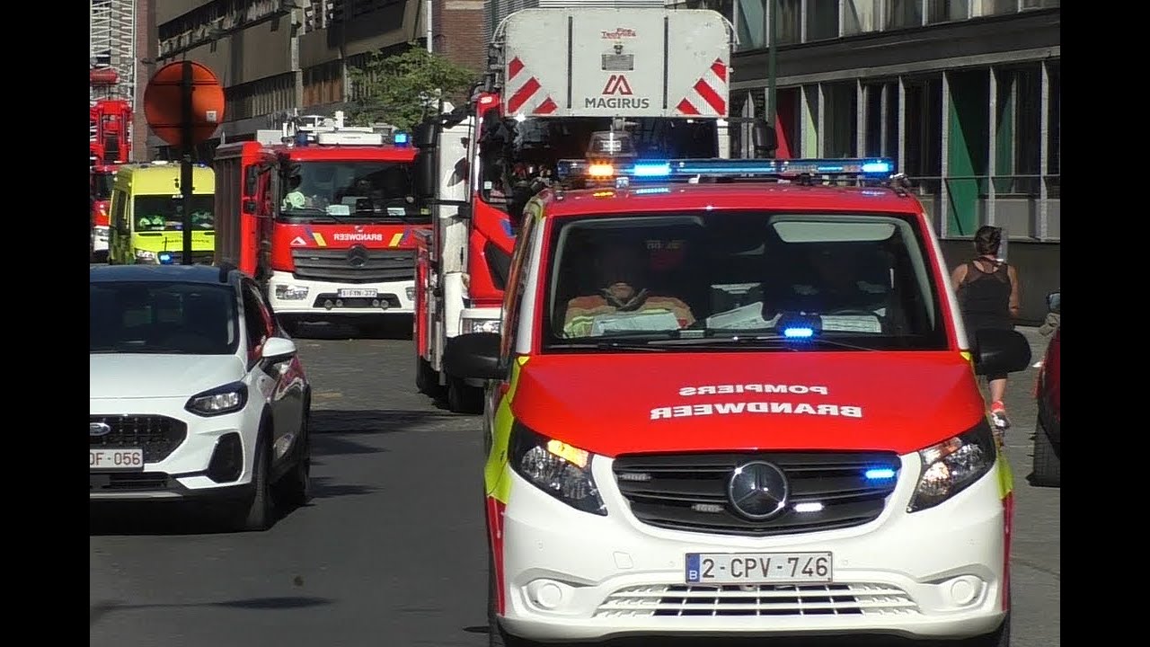2x Brandvertrek+ MUG+ Deconta+ Salvage met spoed naar 2 branden in Brussel tijdens opendeurdag