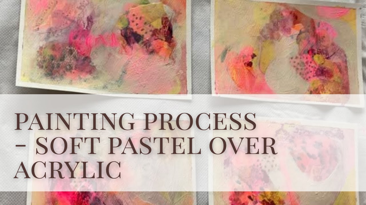 Adding Soft Pastel Details to 4 Small Acrylic & Mixed Media Paintings | Art Process Video