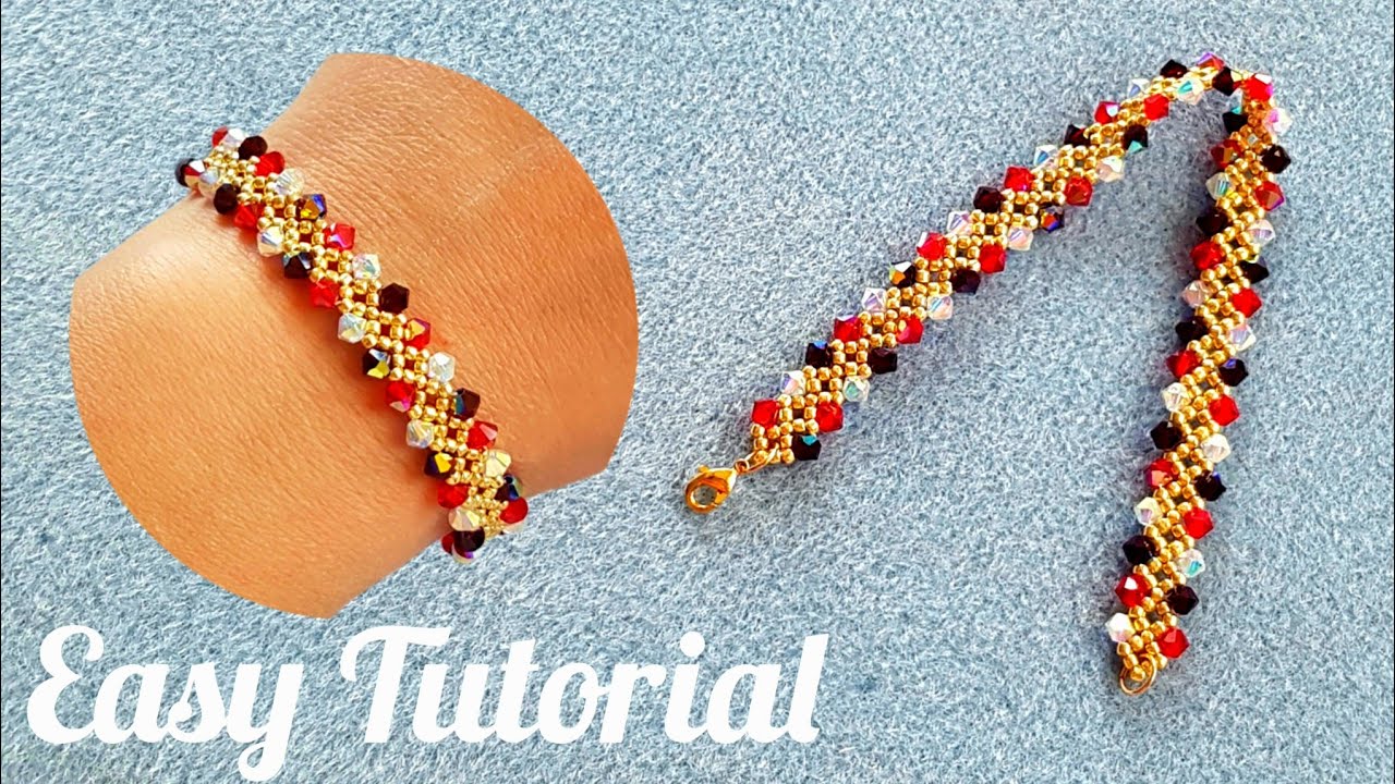Crystals bracelet/Simple and elegant bracelet/Easy jewelry making at home/Beginners tutorial/DIY
