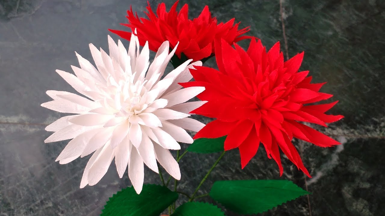 How to make Paper Flower Dahlia ( flower # 157)