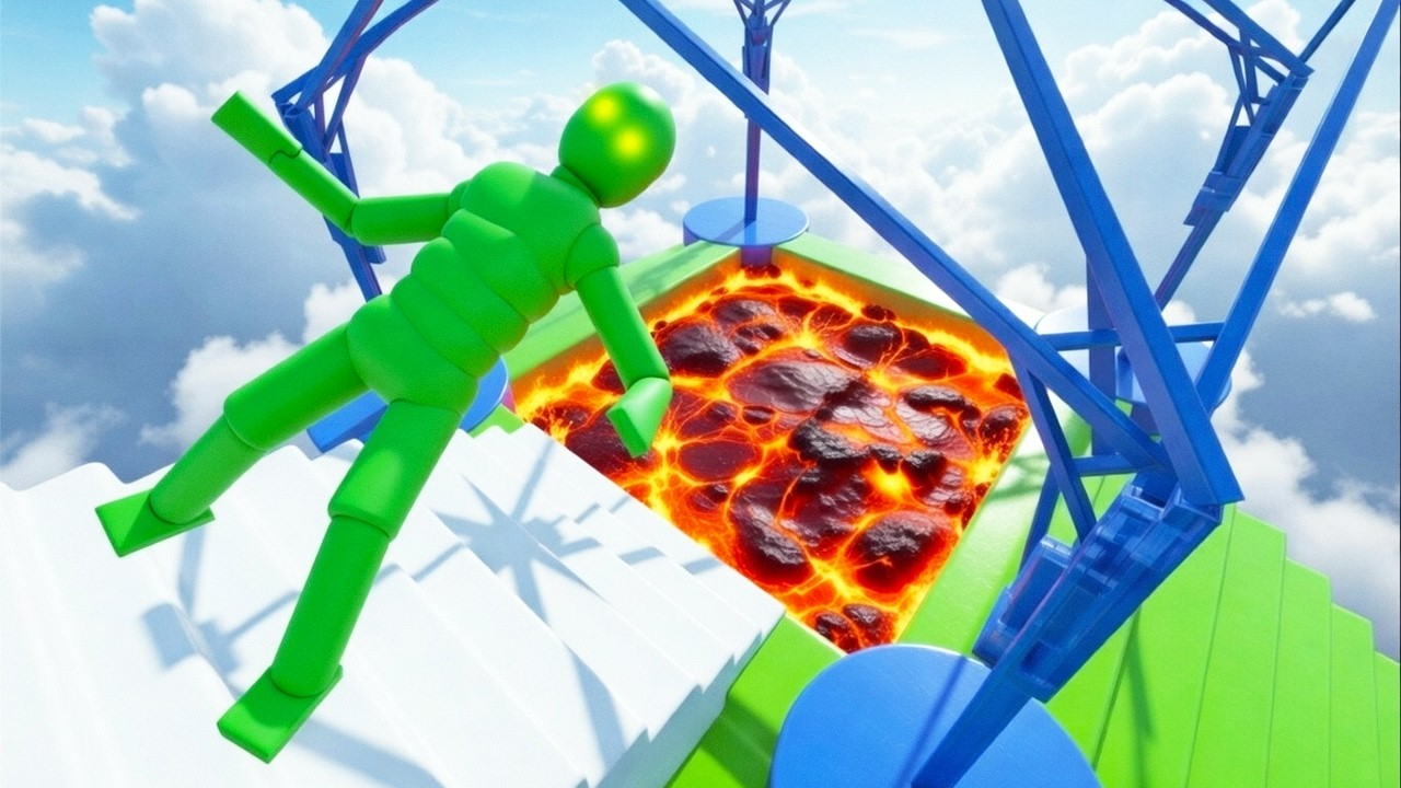 Euphoria Ragdoll Physics Test: The Best NPC Falls In Obstacle Course! Experiment #16