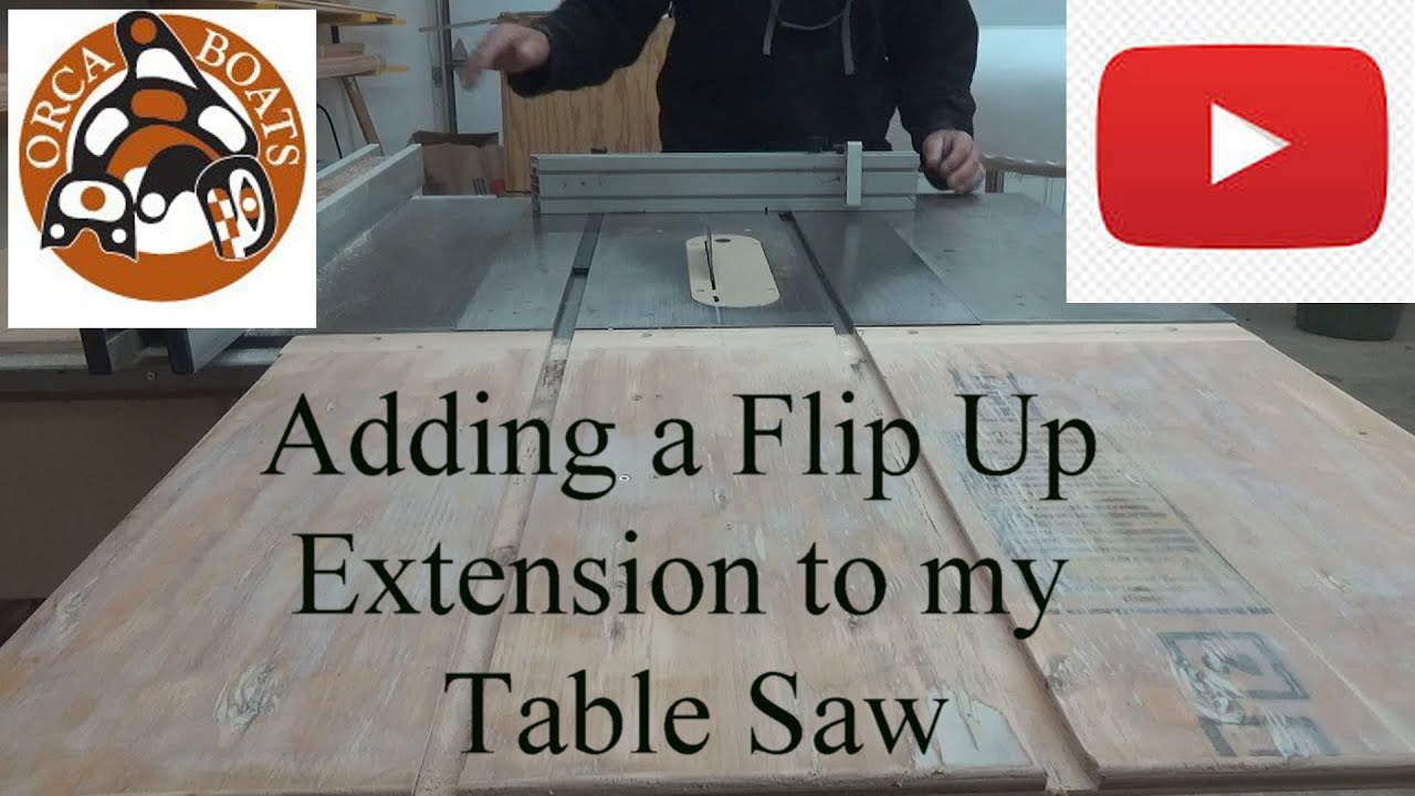 Installing a flip up table saw extension