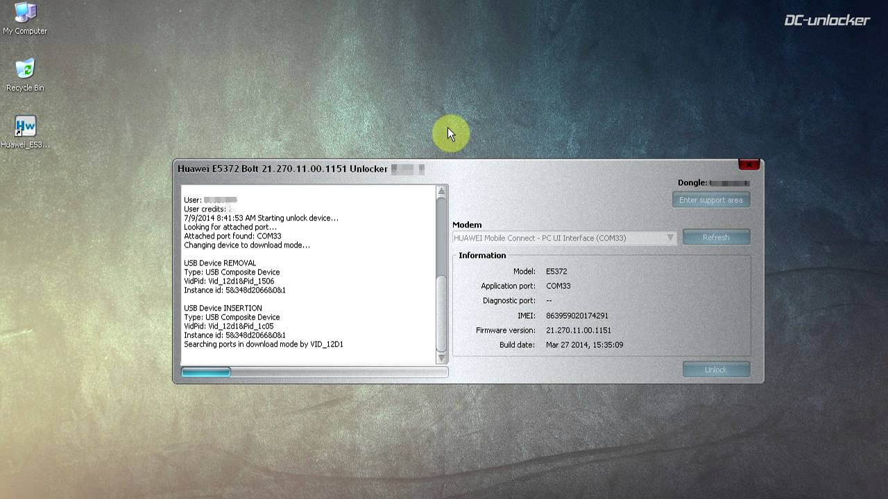 Huawei E5372 Bolt Unlock tutorial by DC-Unlocker