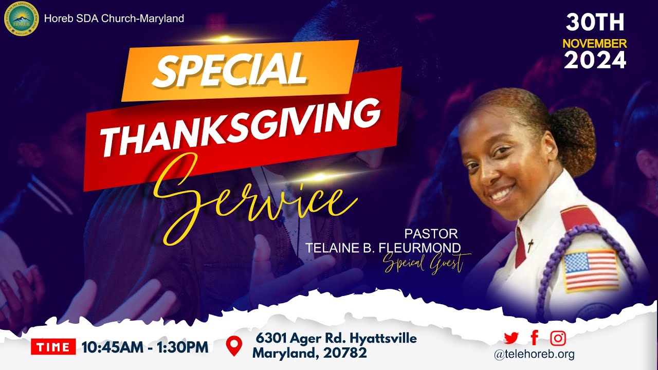 Thanksgiving Service: Community Emphasis Sabbath Worship | Pr. Télaine Buission Fleurmond | 11/30/24