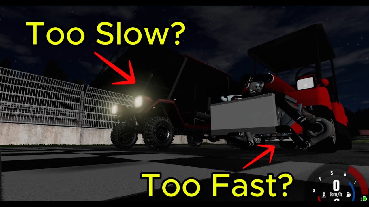 Trying to win a race in golf karts