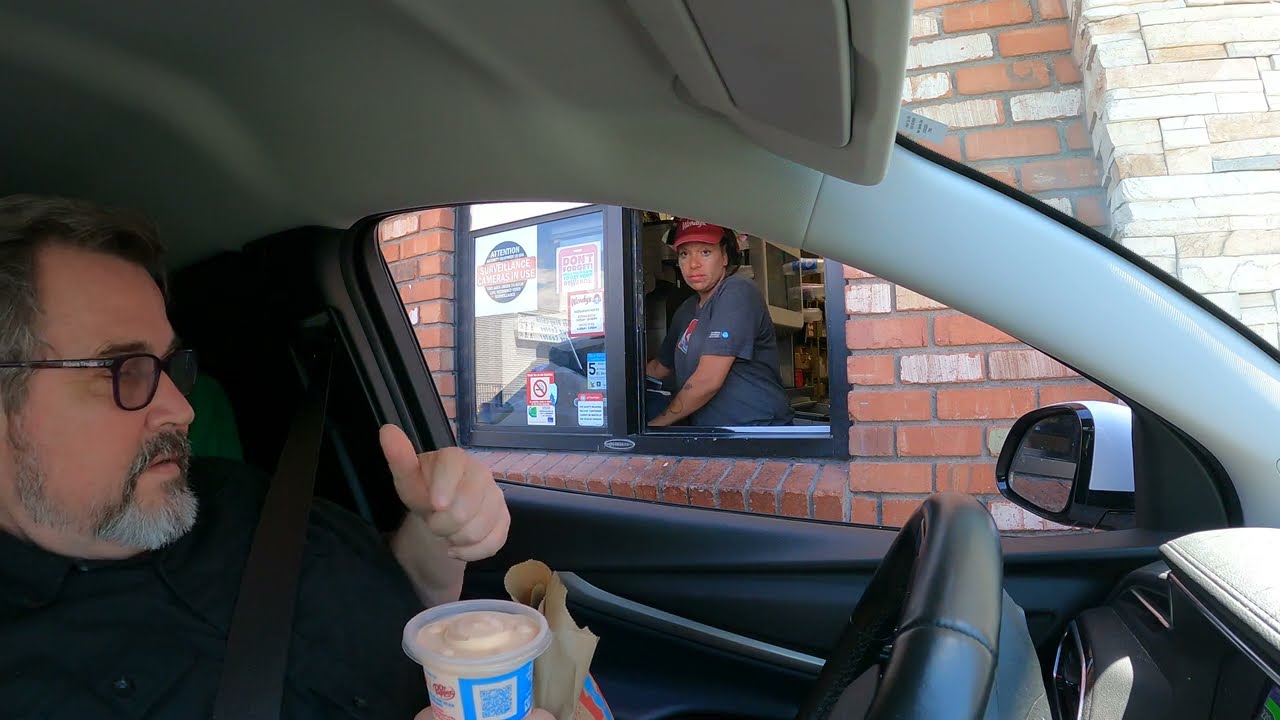 Wendy's Drive Thru, Jr. Cheeseburger Biggie Bag, Frosty, Country Club Dr, Mesa, Arizona, GFH12738