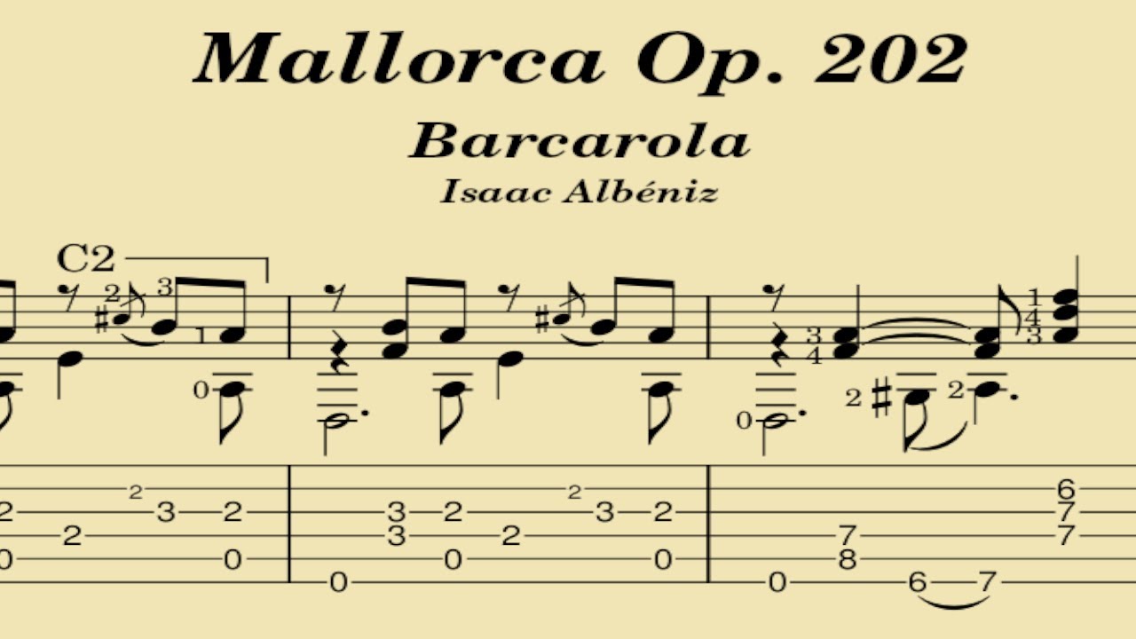 Mallorca Op. 202 - Isaac Albéniz (Tablatura)