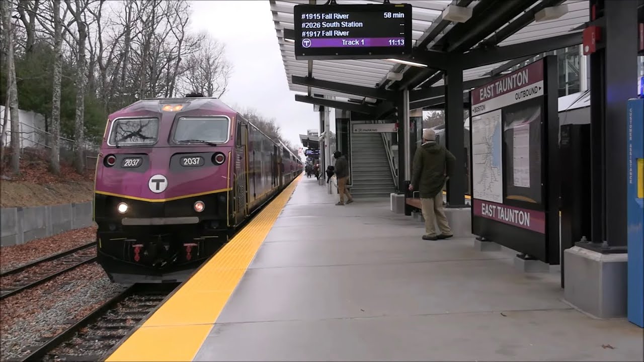 Trains at East Taunton, MA Station on opening day! 3/24/2025
