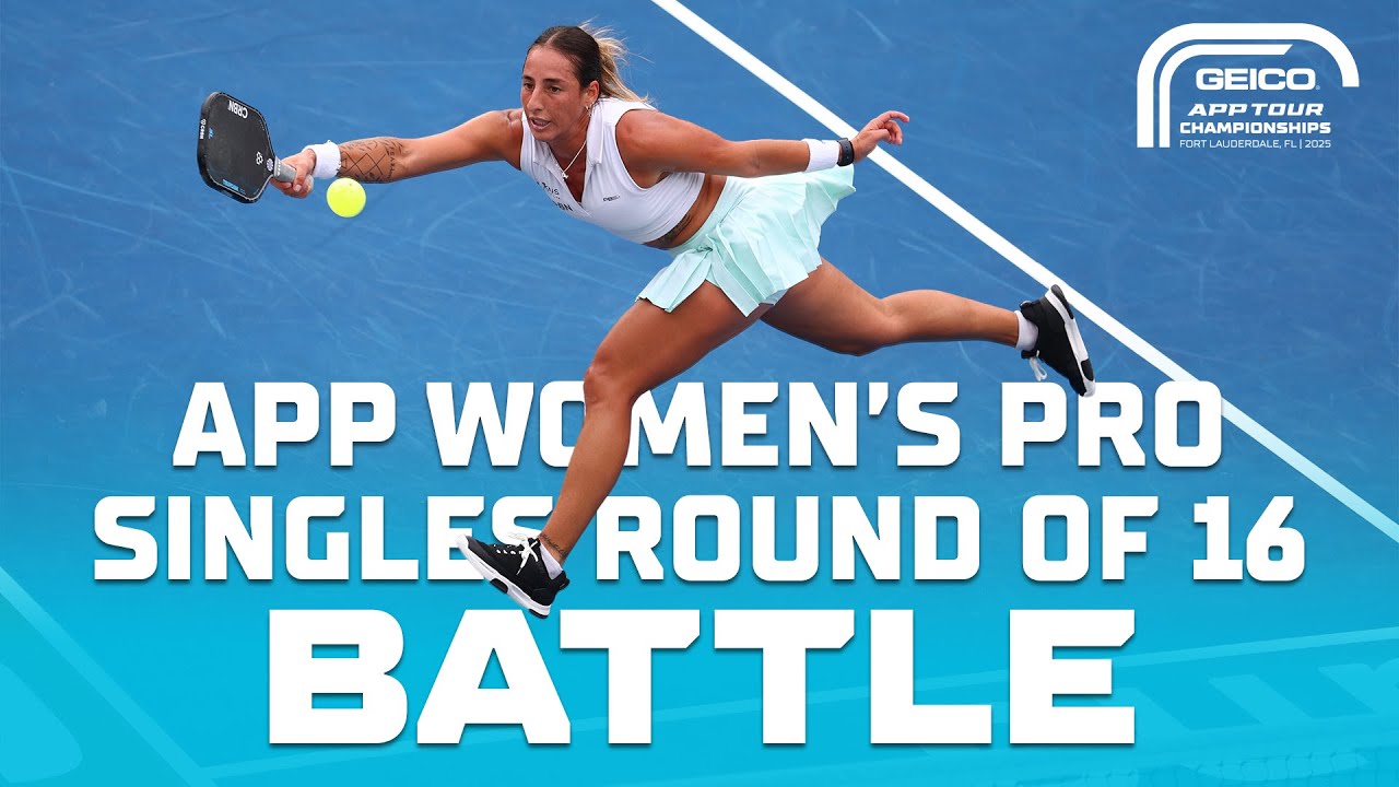 Top Pro Pickleball Players Sofia Sewing & Seone Mendez Battle in Women's Pro Singles Round of 16
