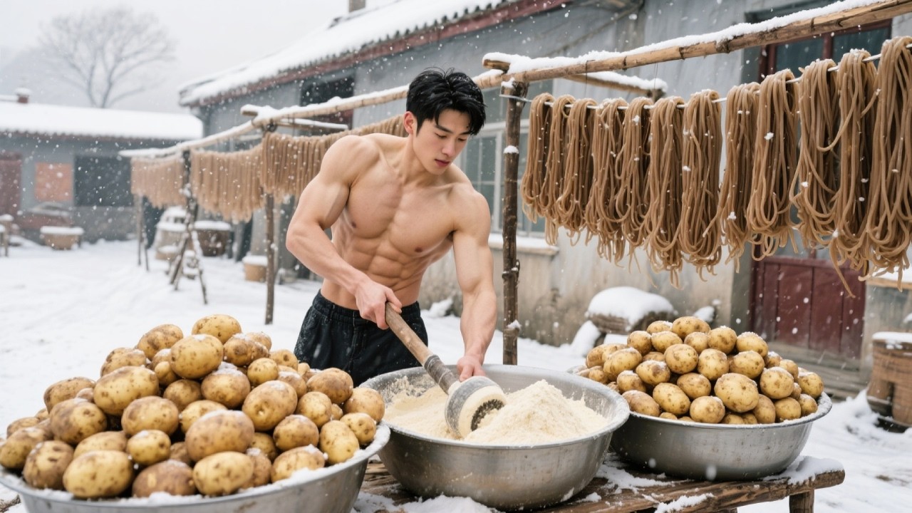 Traditional Potato Noodle Making: Creating Chewy And Springy Vermicelli With Elastic Texture！