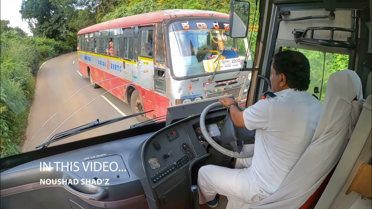 Volvo bus and KSRTC bus got stuck in Risky ghat Road😲Extremely skilled KSRTC Volvo Driver on duty🙌👏