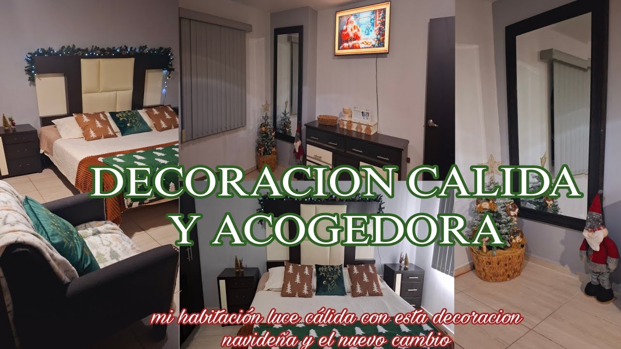 🌲🎅DECORACION CALIDA Y ACOGEDORA HABITACIÓN //CAMBIO BONITO CON EL ESPEJO🎅🌲