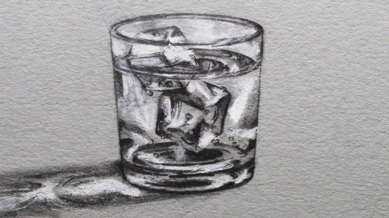 How to Draw a Glass of Water with Ice